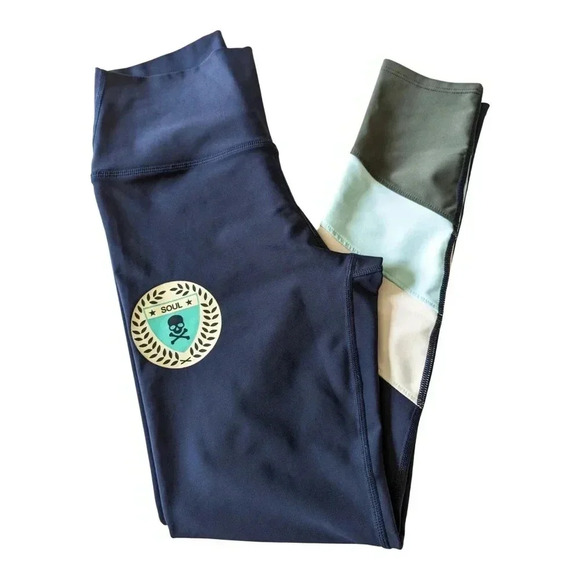 SOULCYCLE Navy Colorblock Leggings Size S - Picture 1 of 8